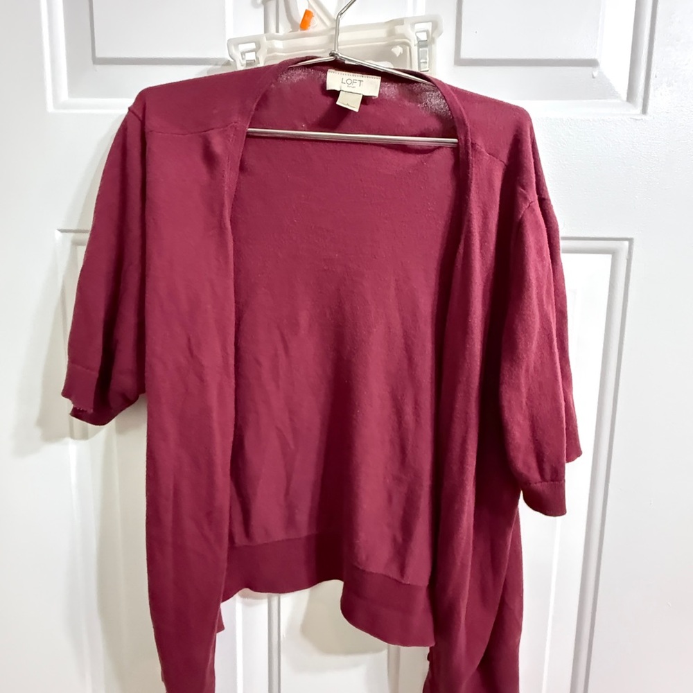 LOFT Women's Deep Red Cardigan
